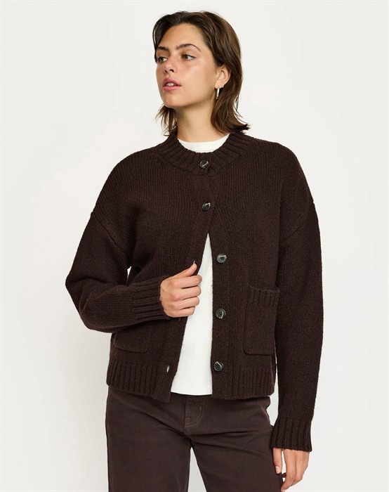 SRTimo Cardigan Strik - Coffee Bean Melange